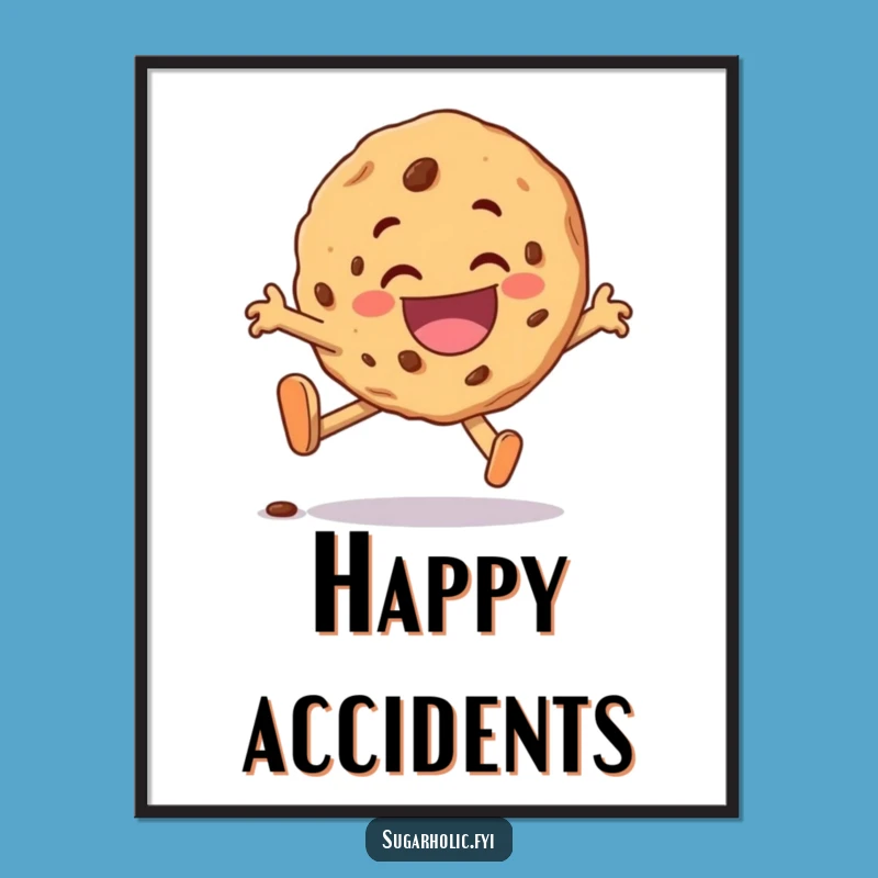 Funny Cookie Trip Digital Art: Delighted Character Print, Instant Funny Gift Download