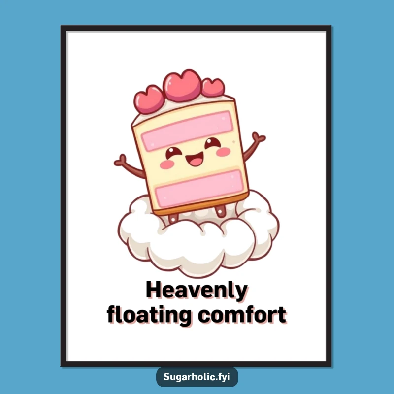 Funny Happy Cake Cloud Digital Art: Instant Joyful Decor