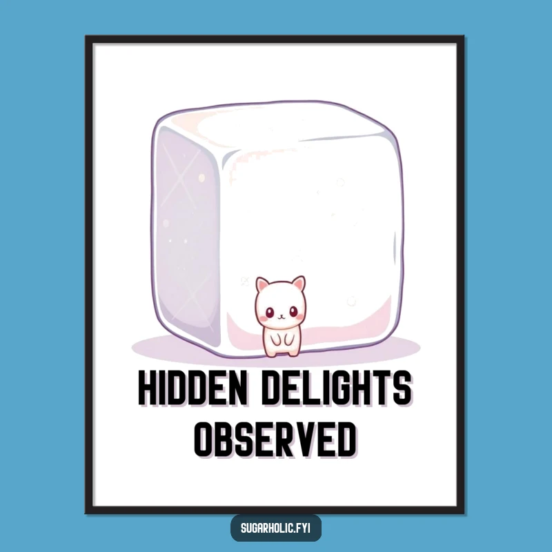 Funny Shy Candy Sugar Cube Digital Art: Instant Adorable Decor