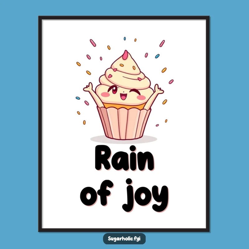 Funny Winking Cupcake Digital Art: Instant Sweetness, Perfect Funny Gift!