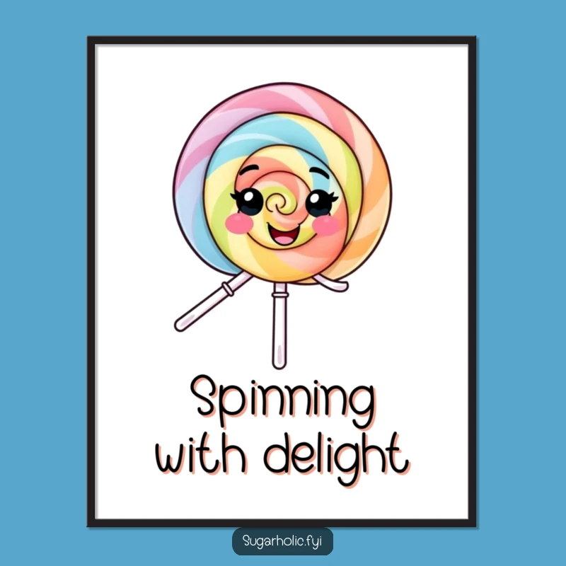 Funny Lollipop Digital Print: Instant Joy with a Spinning Character of Delight