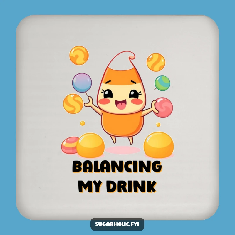 Funny Candy Corn Coaster: Protect Surfaces with Juggling Character Sweetness