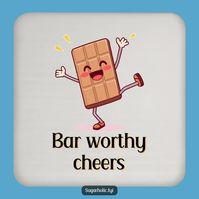 Funny Chocolate Bar Cartwheel Coaster: Protect Surfaces with Energetic Humor