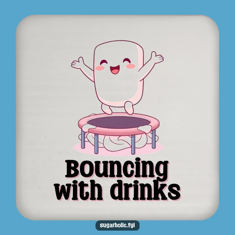 Funny Marshmallow Bounce Drink Coaster: Character Table Protection, Humorous Gift