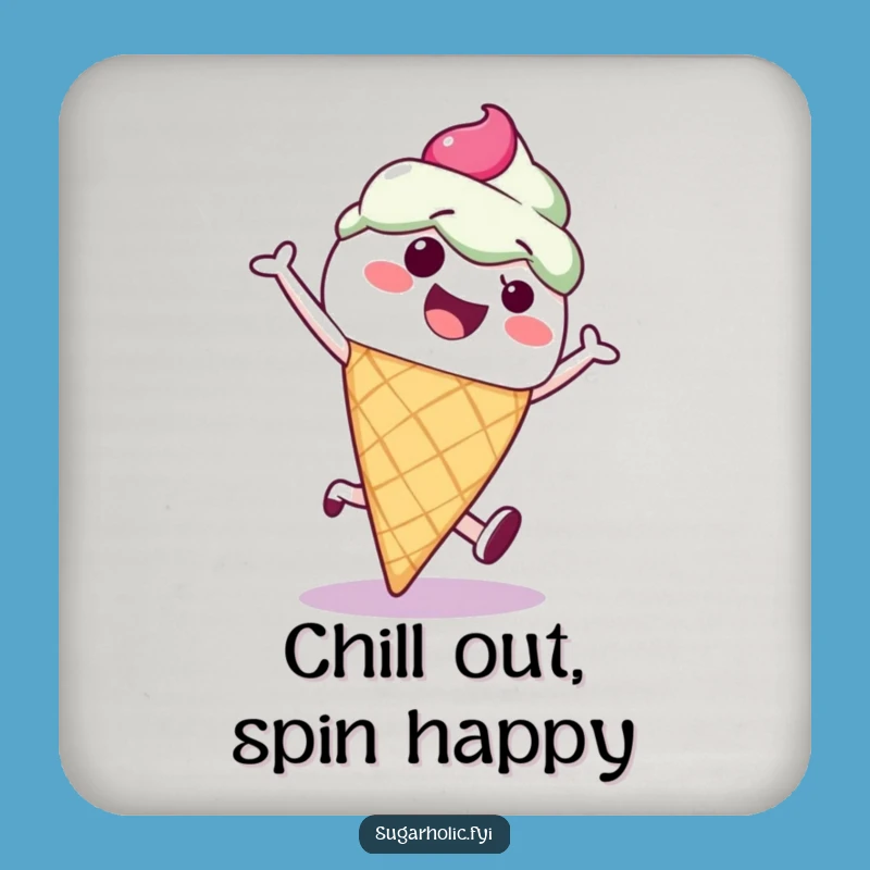 Funny Ice Cream Cone Cartwheel Coaster - Protect Surfaces with Sweet Humor