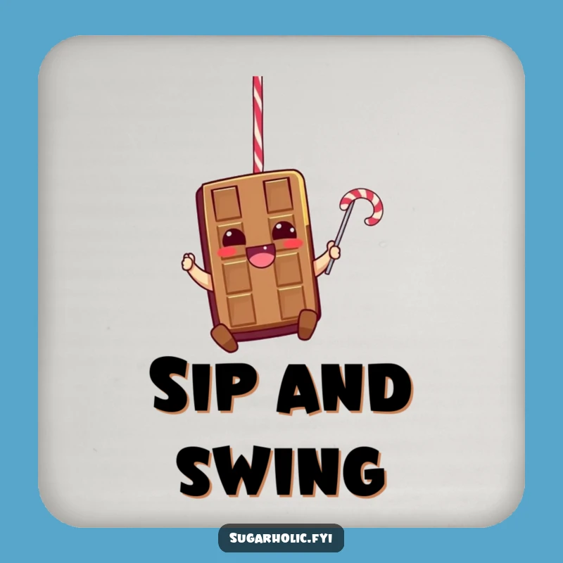 Funny Chocolate Swing Drink Coaster: Character Table Protection, Humorous Gift