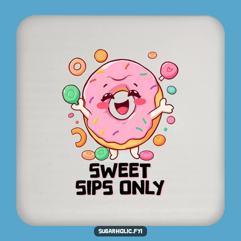 Funny Donut Juggling Candy Coaster - Protect Surfaces with Hilarious Sweet Style