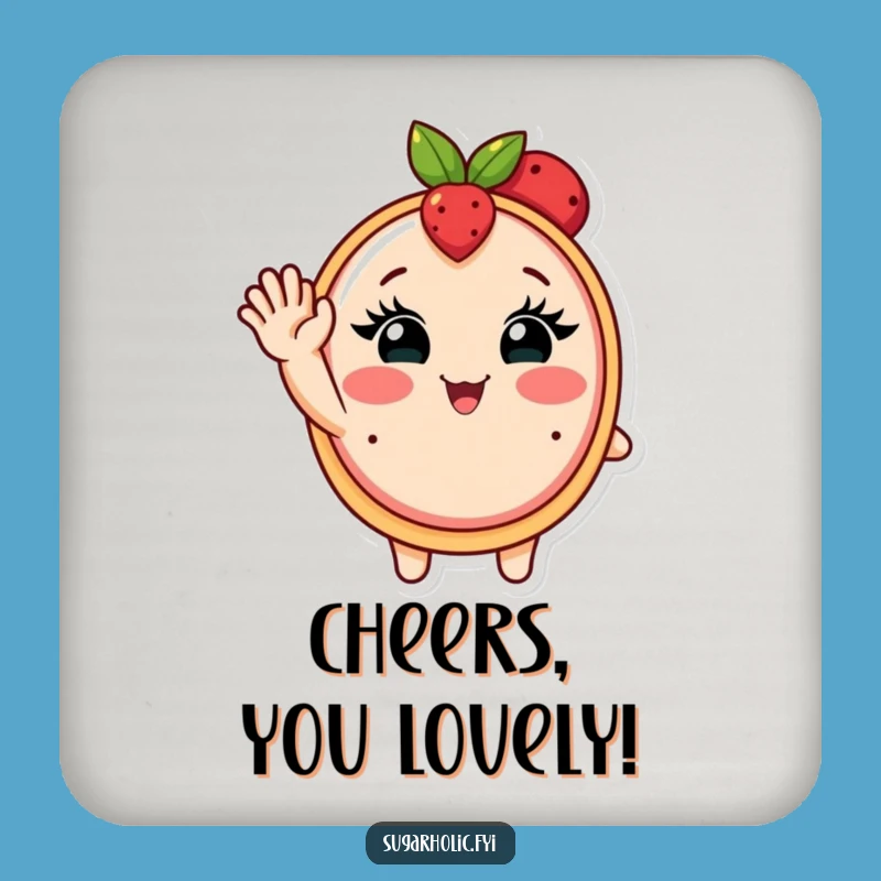 Funny Fruit Tart Coaster - Blushing Dessert Table Saver, Gift