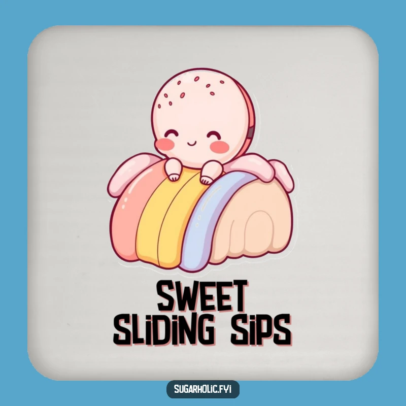 Funny Macaroon Rainbow Coaster - Sweet Blush Drink Protection