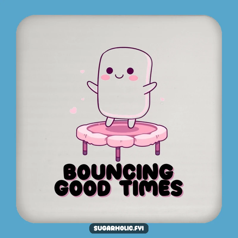 Funny Marshmallow Trampoline Coaster Set - Protect Surfaces with Sweet Whimsy