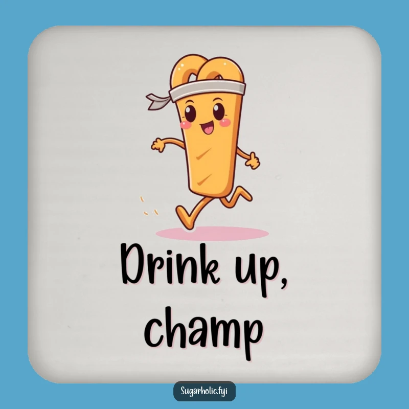 Funny Pretzel Race Coaster - Determined Runner Table Saver, Gift