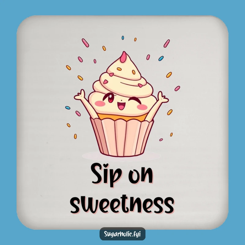 Funny Winking Cupcake Coaster: Sweet Surface Protection, Perfect Funny Gift!