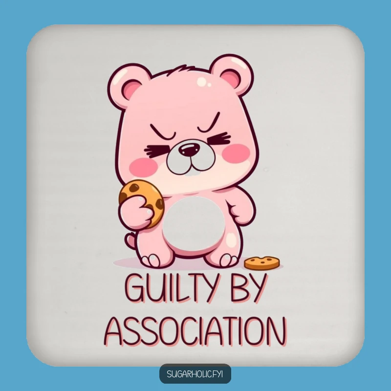 Funny Gummy Bear Cookie Heist Coaster Set: Protect Surfaces with Humor