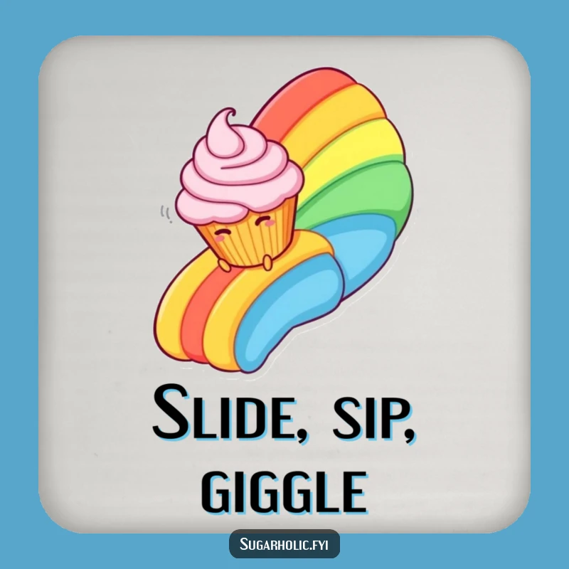 Funny Cupcake Rainbow Coaster: Protect Surfaces with Sweet Fun, Ideal Funny Gift