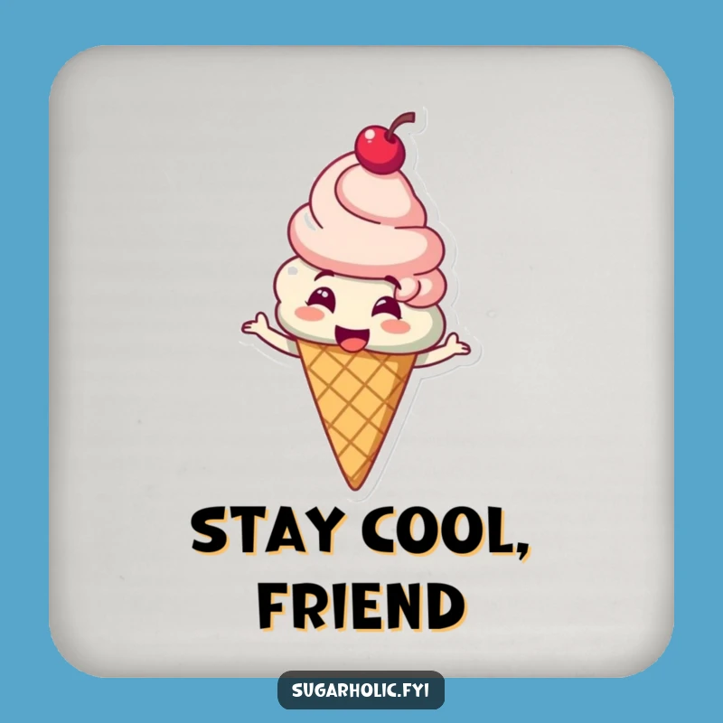 Funny Ice Cream Spin Coaster: Cherry Protection for Surfaces, Cute Funny Gift