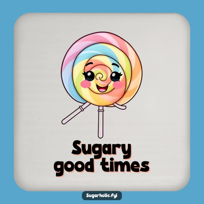 Funny Lollipop Coaster: Protect Surfaces with Spinning Character Delightful Charm