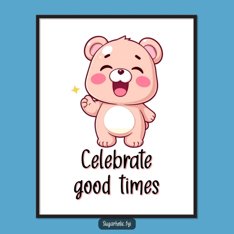Funny Gummy Bear Poster: Vibrant Wiggle Art for a Hilarious Room Decor Gift