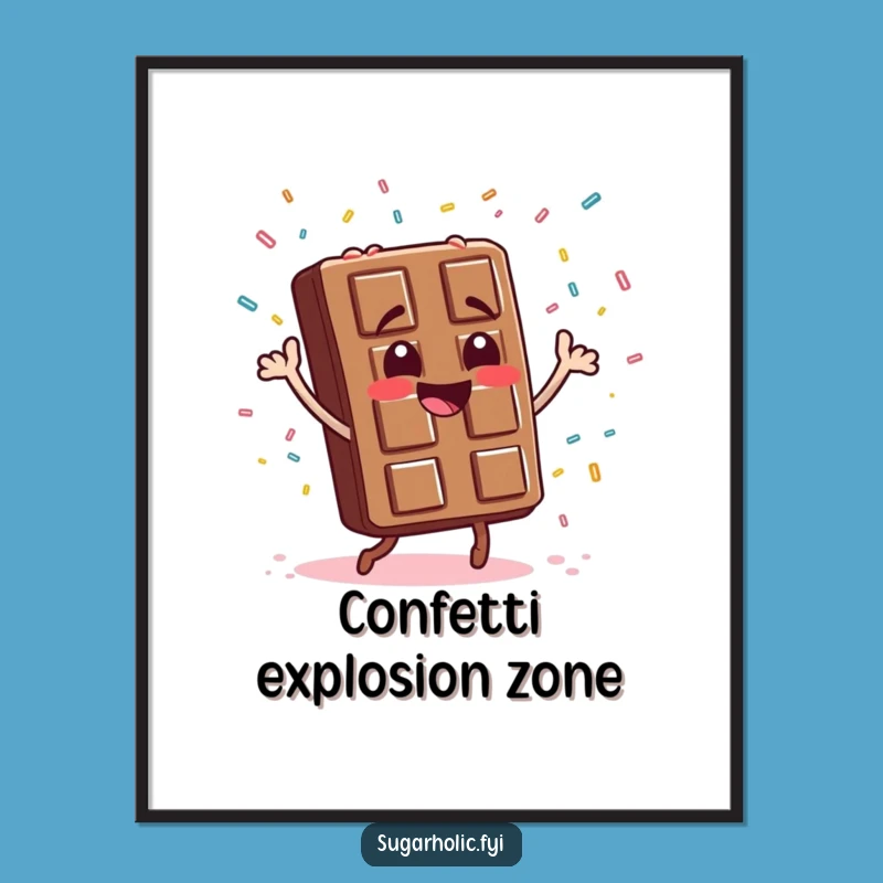 Funny Chocolate Bar Dance Poster: Vibrant Wall Art for a Joyful Atmosphere