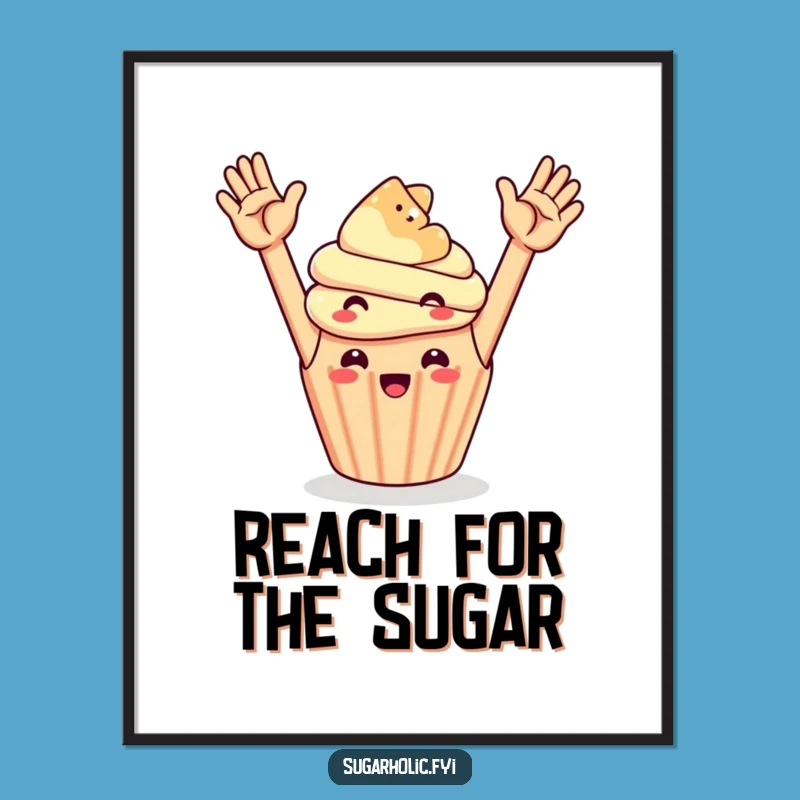 Funny Cupcake Gummy Bear High Five Poster: Sweet Wall Art