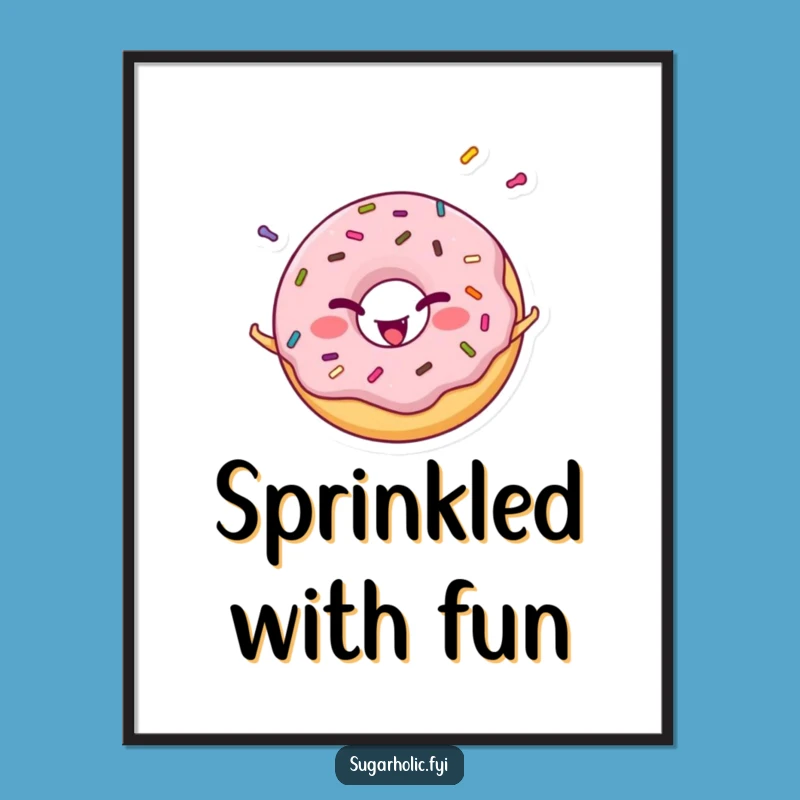 Funny Donut Sprinkle Juggling Poster - Cheerful Wall Art