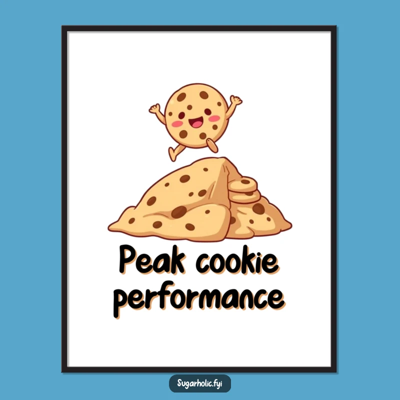 Funny Giggling Cookie Poster - Vibrant Cartoon Cookie Art Print Gift