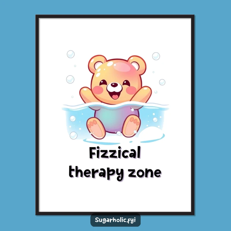 Funny Gummy Bear Soda Pool Poster: Whimsical Wall Art for a Cheerful Space