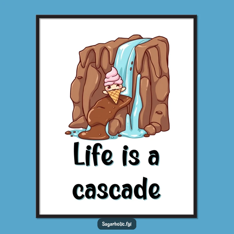 Funny Ice Cream Chocolate Fall Poster - Vibrant & Hilarious Sweet Wall Art