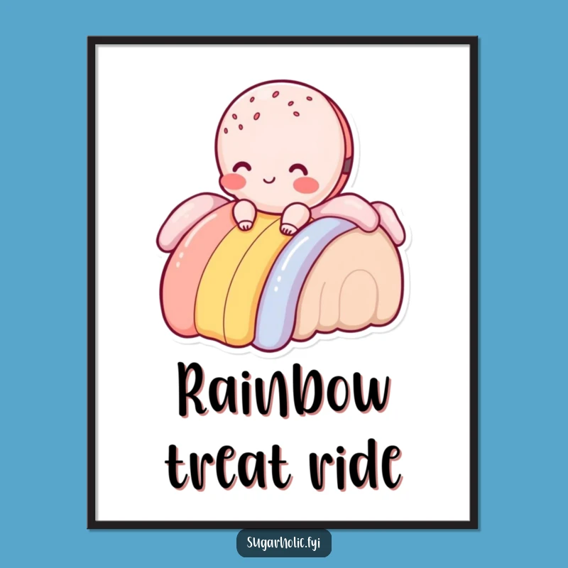 Funny Macaroon Rainbow Slide Poster - Sweet Blush Wall Art, Great Gift