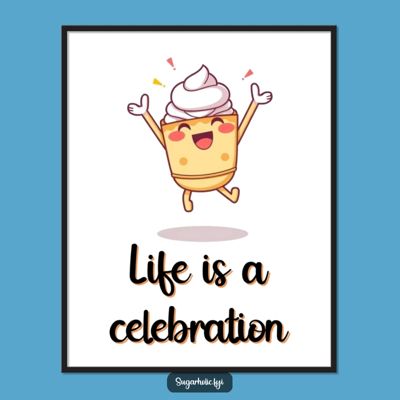 Funny Pie Poster - Vibrant Celebration Art, Hilarious Wall Decor Gift Idea