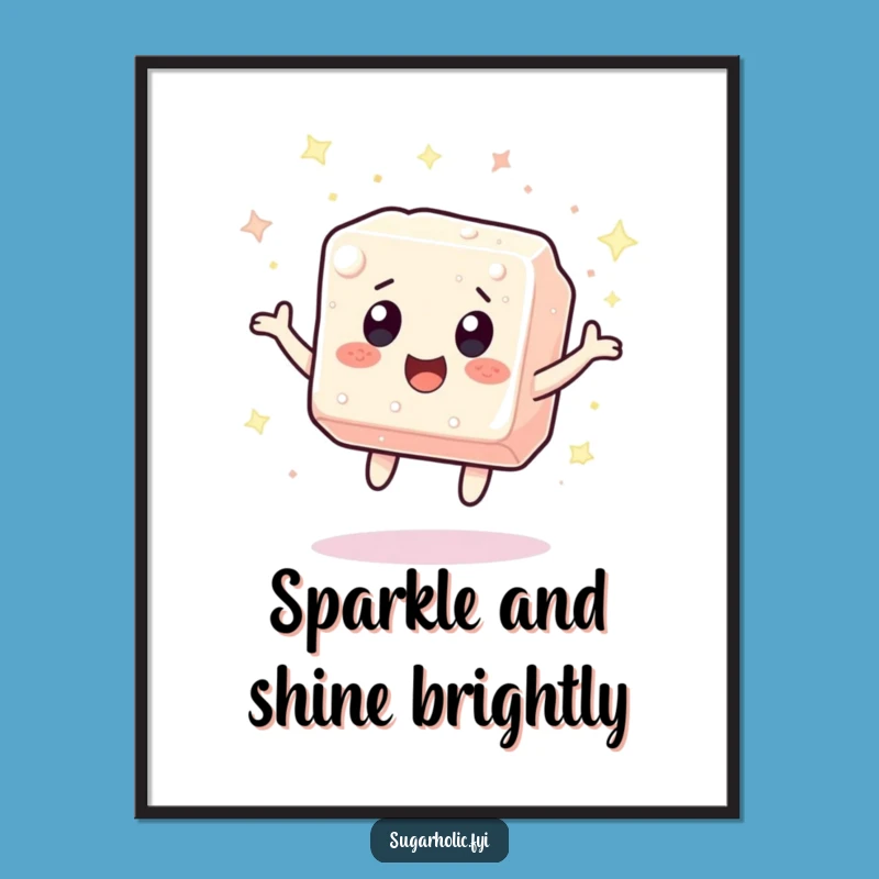Funny Sugar Cube Sparkle Poster - Sweet Wall Art Gift