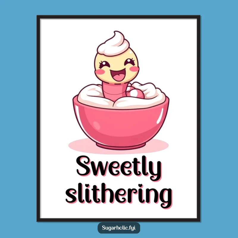 Funny Gummy Worm Icing Poster - Playful Slither Art, Perfect Funny Gift Decor