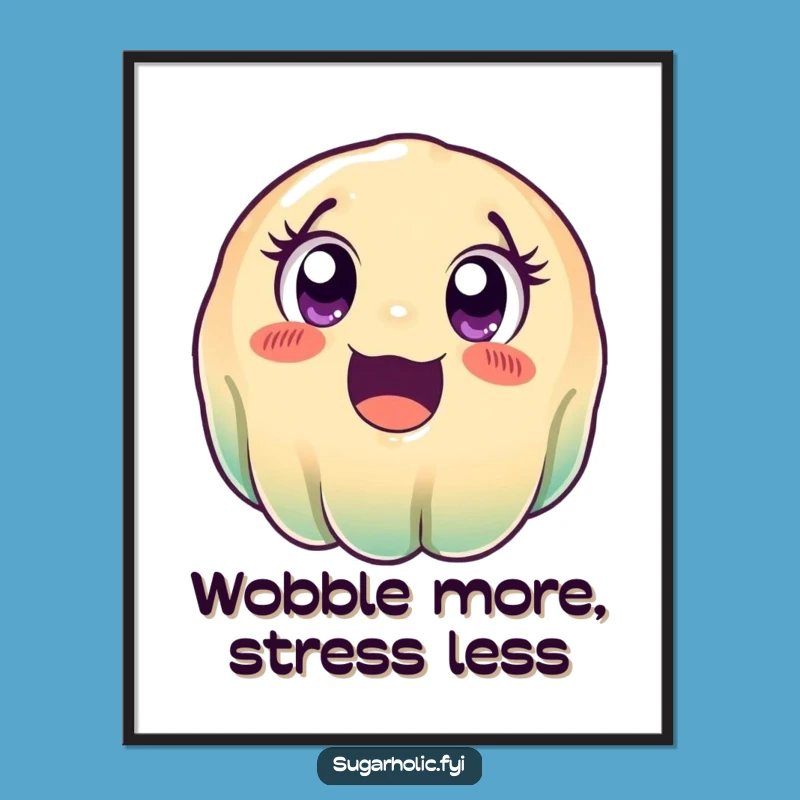 Funny Wobbly Jelly Poster - Vibrant Cartoon Art for a Cheerful Space