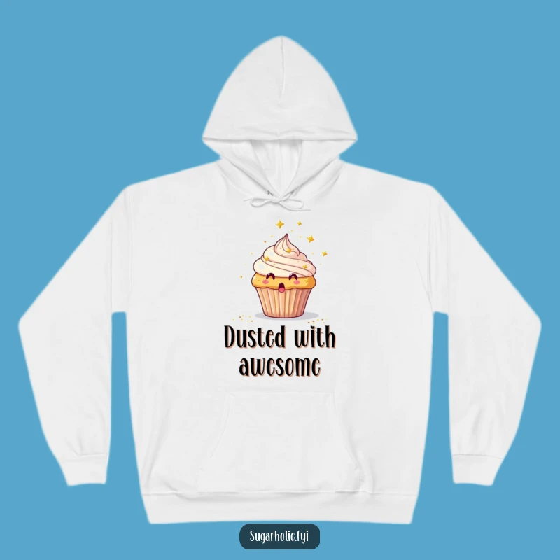 Cozy Funny Surprised Cupcake Hoodie - Glitter Star Warmth, Perfect Funny Gift