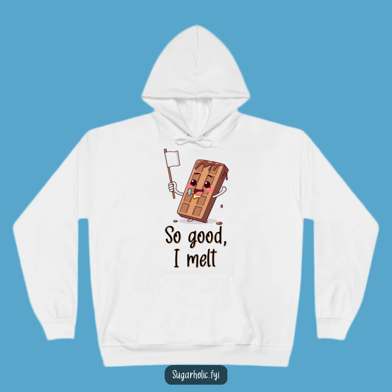 Funny Melting Chocolate Bar Flag Hoodie - Cozy & Comedic Sweatshirt Funny Gift