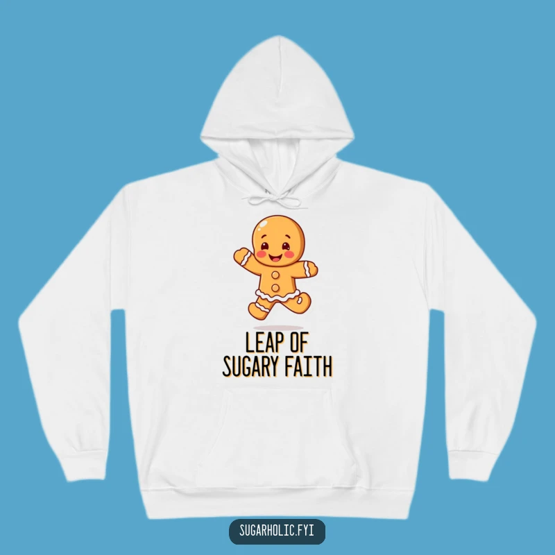 Funny Blushing Gingerbread Man Hoodie: Happy Leap, Cozy & Hilarious Gift