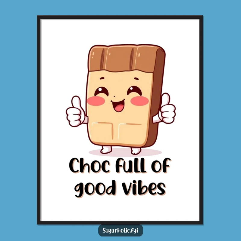 Funny Free Printable Wall Art: Chocolate Bar Thumbs Up Downloadable Art