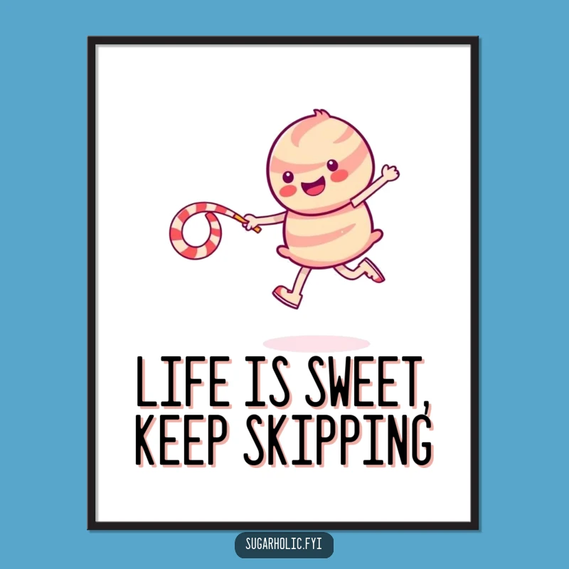 Free Printable Wall Art: Candy Skipping Rope, Funny Sparkly Decor, Print at Home