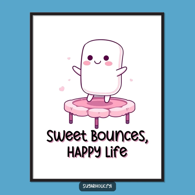 Free Printable Wall Art: Marshmallow Candy Floss Bounce Downloadable Poster