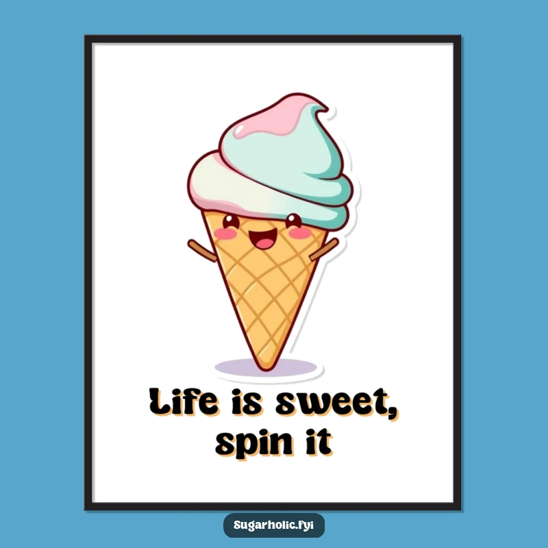 Free Printable Wall Art: Spinning Ice Cream Cone Fun