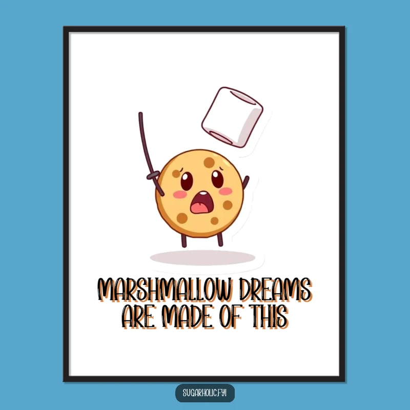 Funny Free Printable Wall Art: Surprised Cookie & Marshmallow - Downloadable Decor