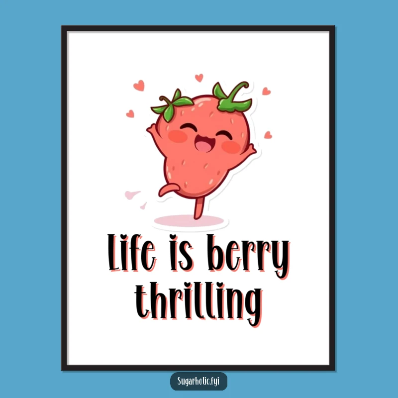 Free Printable Wall Art: Strawberry Cartwheel - Funny Downloadable Decor