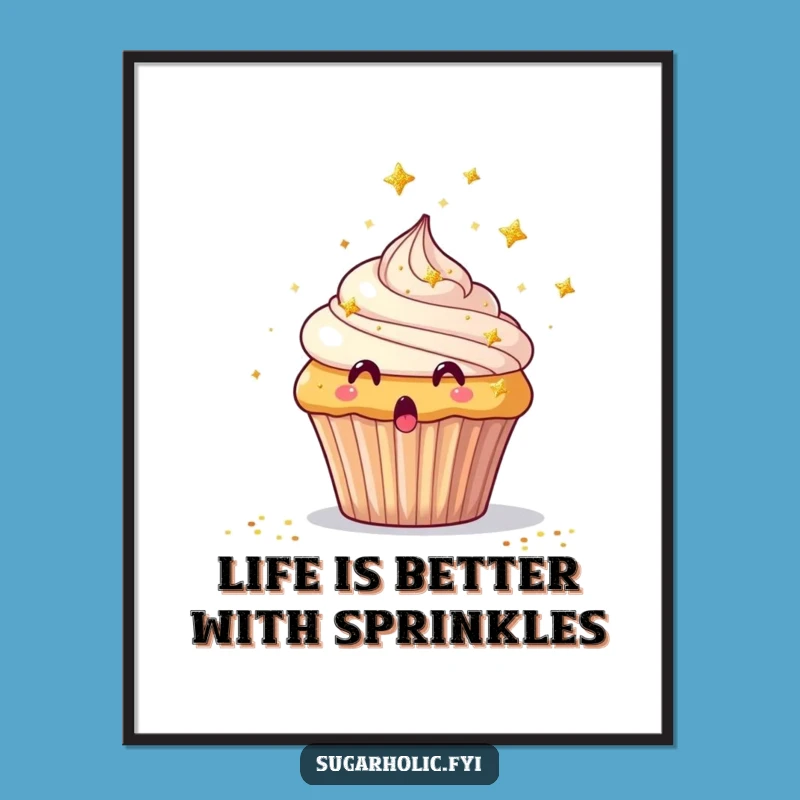 Free Printable Wall Art: Glitter Cupcake, whimsical downloadable art!