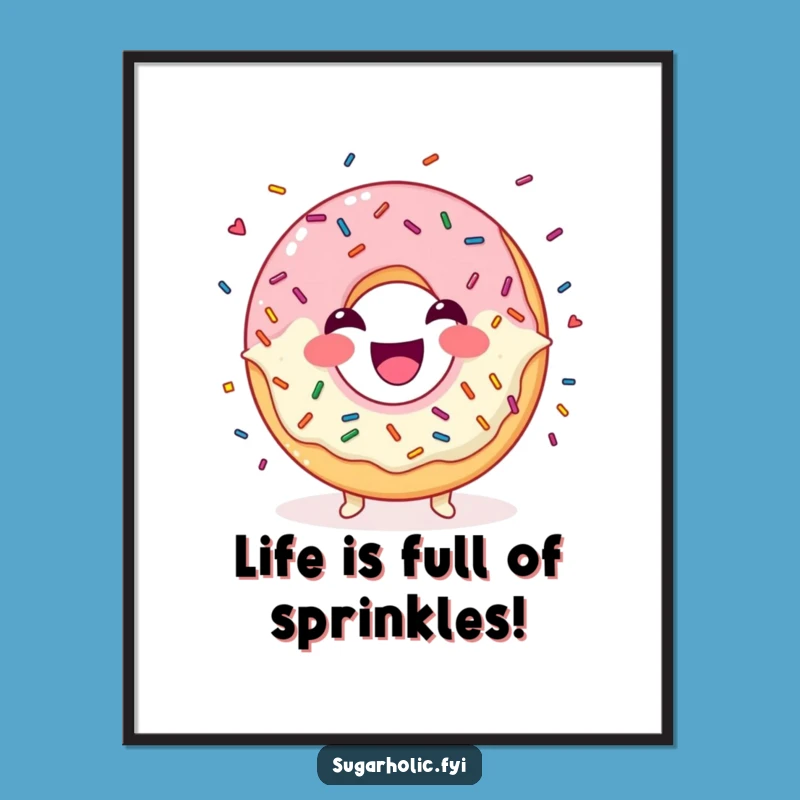 Free Printable Wall Art: Donut Juggling Sprinkles - Funny Downloadable Decor