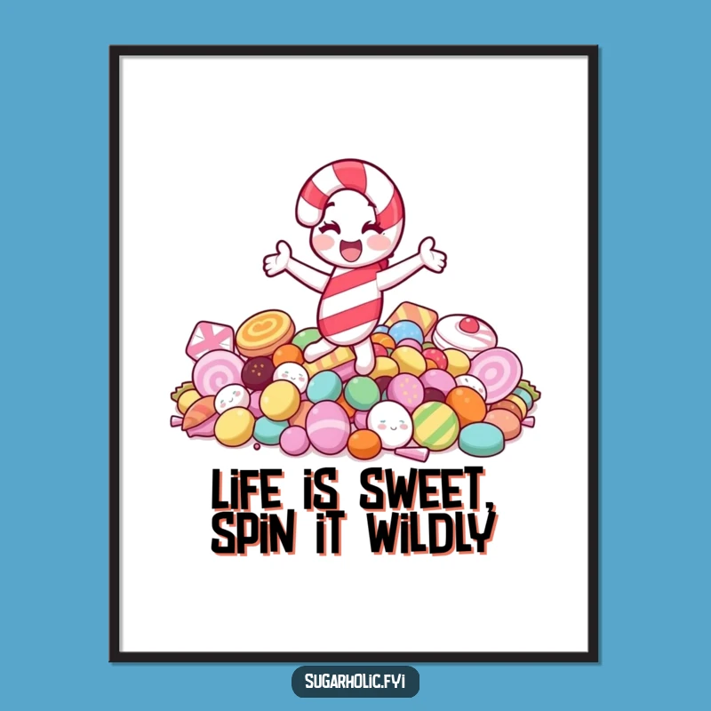 Free Printable Wall Art: Jolly Candy Cane Spin for a Sweet Downloadable Decor Piece