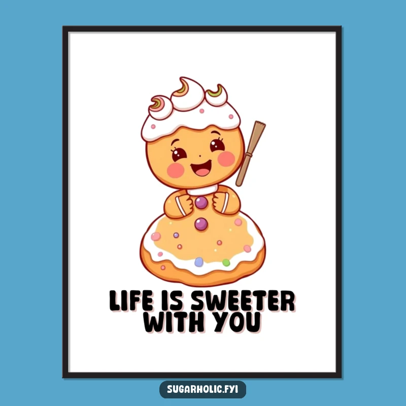 Funny Free Printable Wall Art: Gingerbread's Sweet Frosting Art - Downloadable