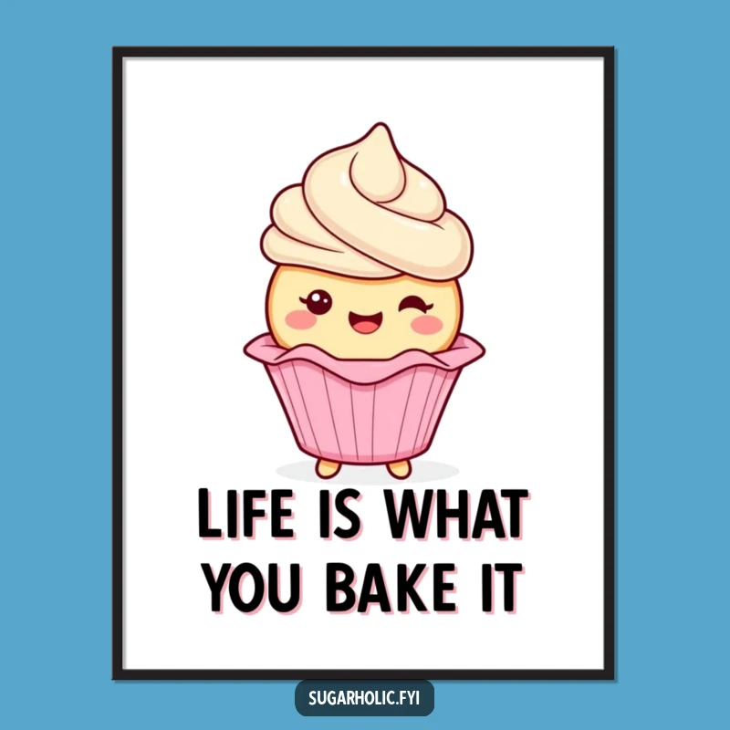 Free Printable Cupcake Wall Art: Funny Wiggling Wrapper Decor, Downloadable Art Gift