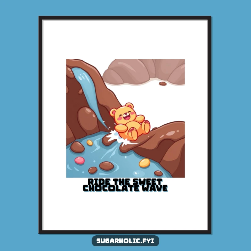 Funny Free Printable Wall Art: Gummy Bear Chocolate River, Whimsical Downloadable Decor!