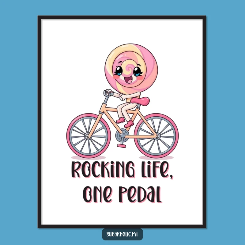 Free Printable Wall Art: Lollipop Bicycle Adventure, Downloadable Quirky Decor