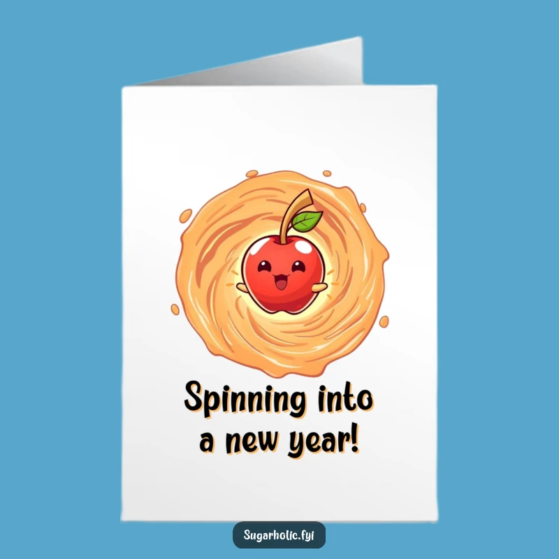 Free Printable Birthday Card: Candy Apple's Caramel Whirl, Fun Download