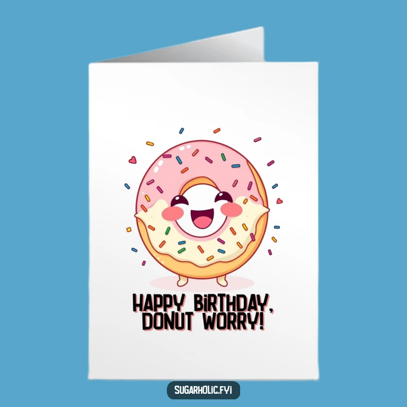Free Printable Birthday Card: Donut Juggling Sprinkles - Funny Downloadable Gift